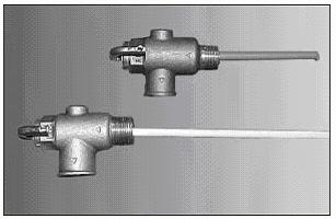 Lever-type temperature and relief valve